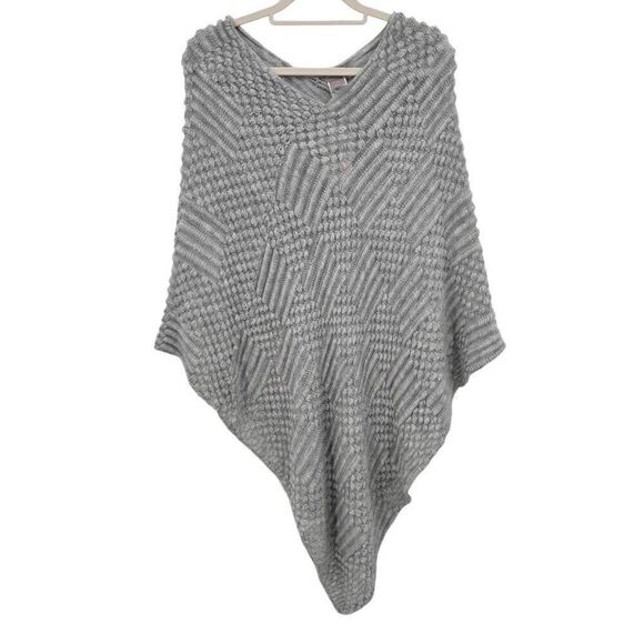 Chico’s Textured Poncho Pier Gray Size L/XL - Picture 1 of 7